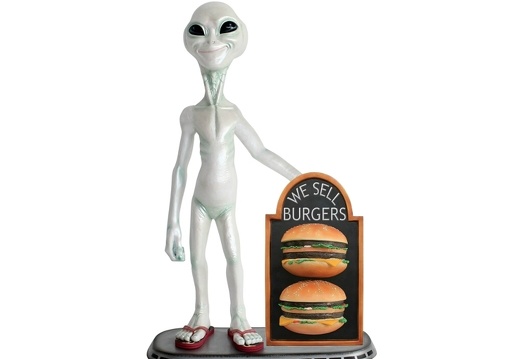 JJ1504 FUNNY ALIEN WITH CHEESE BURGER ADVERTISING DISPLAY BOARD