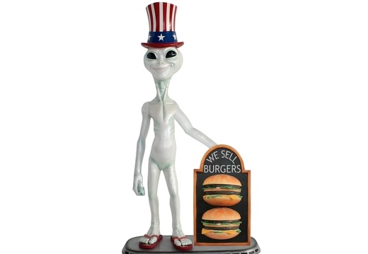 JJ1505 UNCLE SAM ALIEN WITH CHEESE BURGER ADVERTISING DISPLAY BOARD