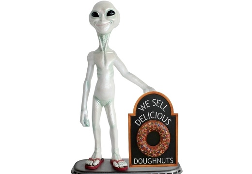 JJ1512 FUNNY ALIEN WITH DOUGHNUTS ADVERTISING DISPLAY BOARD