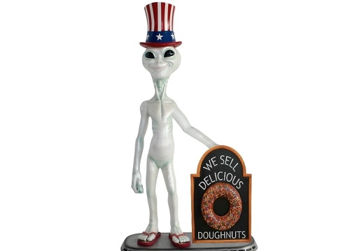 JJ1513 UNCLE SAM ALIEN WITH DOUGHNUTS ADVERTISING DISPLAY BOARD