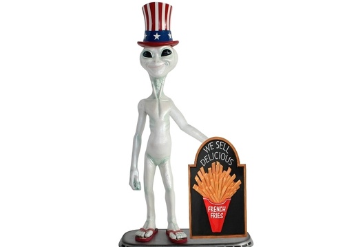 JJ1515 UNCLE SAM ALIEN WITH FRENCH FRIES ADVERTISING DISPLAY BOARD