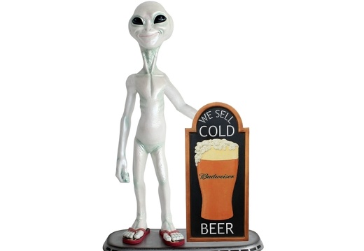 JJ1516 FUNNY ALIEN WITH BUDWEISER COLD BEER ADVERTISING DISPLAY BOARD
