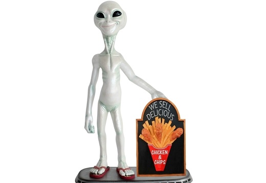 JJ1518 FUNNY ALIEN WITH CHICKEN CHIPS ADVERTISING DISPLAY BOARD