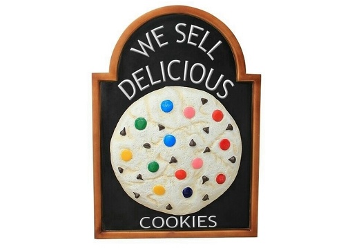 JJ152 WHITE COOKIE ADVERTISING BOARD ANY WORDS PAINTED 2