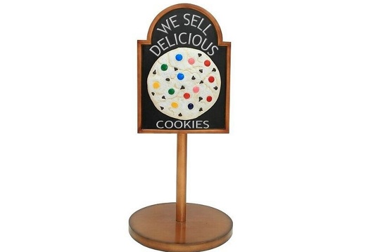 JJ153 WHITE COOKIE ADVERTISING BOARD STAND ANY WORDS PAINTED 2