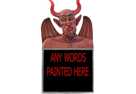 JJ1855 FUNNY FRIENDLY DEVIL ADVERTISING BOARD ANY WORDS PAINTED WALL MOUNTED 2