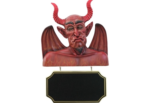 JJ1859 FUNNY FRIENDLY DEVIL SMALL ADVERTISING BOARD ANY WORDS PAINTED WALL MOUNTED