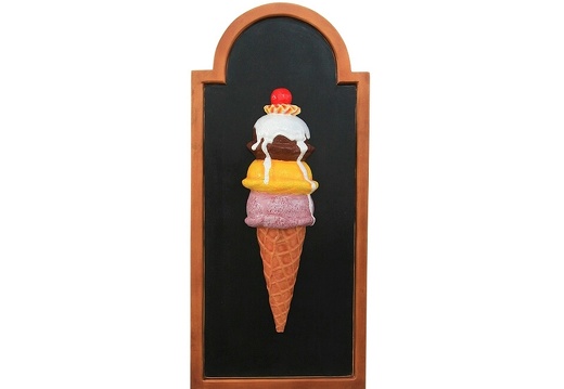 JJ215 HALF ICE CREAM WITH CREAM CHERRY ADVERTISING BOARD ANY WORDS PAINTED 1