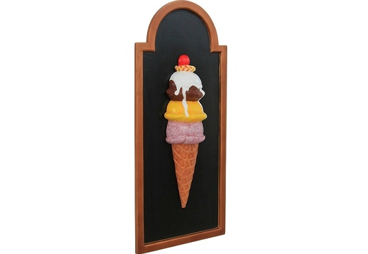 JJ215 HALF ICE CREAM WITH CREAM CHERRY ADVERTISING BOARD ANY WORDS PAINTED 2