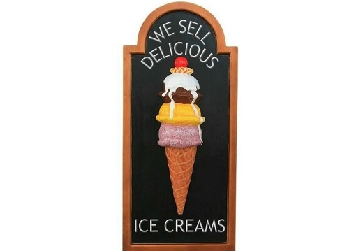JJ215 HALF ICE CREAM WITH CREAM CHERRY ADVERTISING BOARD ANY WORDS PAINTED 3