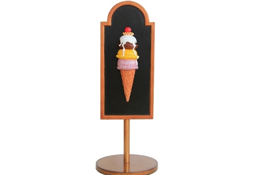 JJ216 HALF ICE CREAM WITH CREAM CHERRY ADVERTISING BOARD STAND ANY WORDS PAINTED 1