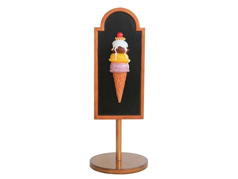 JJ216_HALF_ICE_CREAM_WITH_CREAM_CHERRY_ADVERTISING_BOARD_STAND_ANY_WORDS_PAINTED_1.JPG