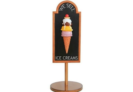 JJ216 HALF ICE CREAM WITH CREAM CHERRY ADVERTISING BOARD STAND ANY WORDS PAINTED 2