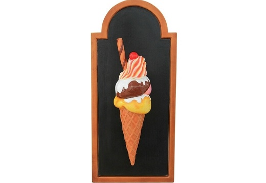 JJ217 HALF ICE CREAM WITH FLAKE CHERRY ADVERTISING BOARD ANY WORDS PAINTED 1