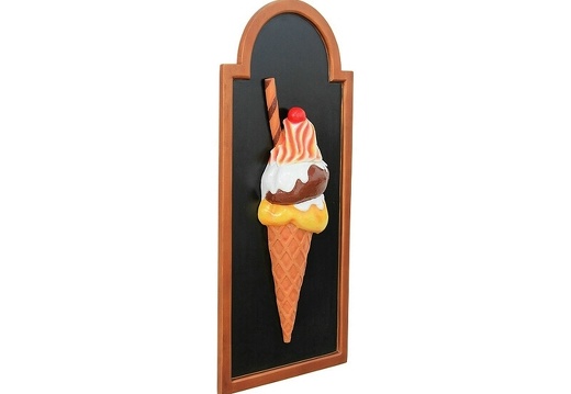 JJ217 HALF ICE CREAM WITH FLAKE CHERRY ADVERTISING BOARD ANY WORDS PAINTED 2