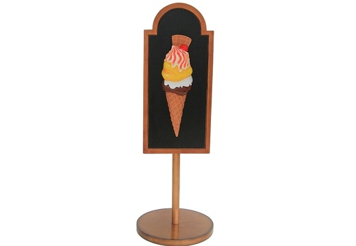 JJ220 HALF ICE CREAM WITH WAFFLE CHERRY ADVERTISING BOARD STAND ANY WORDS PAINTED 1
