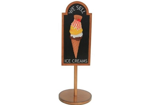 JJ220 HALF ICE CREAM WITH WAFFLE CHERRY ADVERTISING BOARD STAND ANY WORDS PAINTED 2