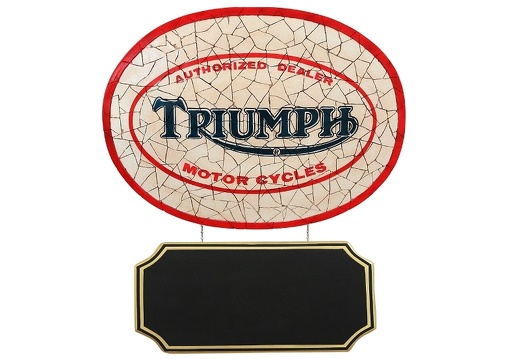 JJ277A VINTAGE TRIUMPH BRITISH MOTORCYCLE MOSAIC TILE ADVERTISING BOARD WALL MOUNTED