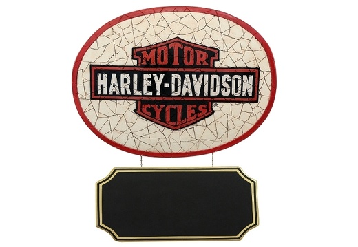 JJ301 VINTAGE HARLEY DAVIDSON MOTORCYCLE MOSAIC TILE ADVERTISING BOARD WALL MOUNTED