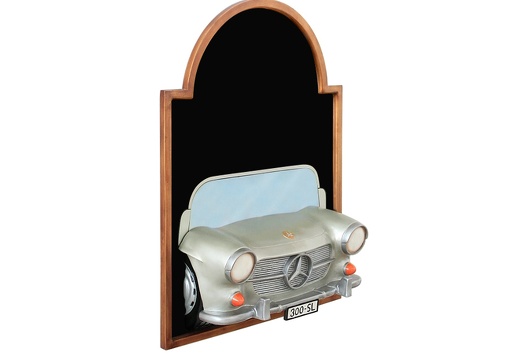 JJ313 SILVER MERCEDES BENZ 300 SL CAR WALL MOUNTED ADVERT DISPLAY BOARD ANY WORDS PAINTED 2