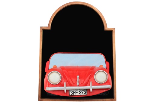 JJ316 RED VOLKSWAGEN CAR WALL MOUNTED ADVERT DISPLAY BOARD ANY WORDS PAINTED 1