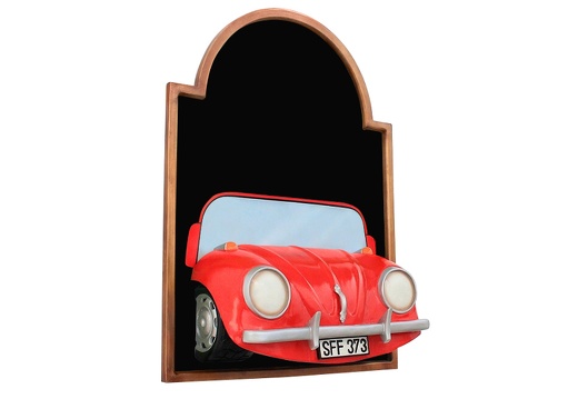 JJ316 RED VOLKSWAGEN CAR WALL MOUNTED ADVERT DISPLAY BOARD ANY WORDS PAINTED 2