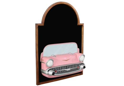 JJ318 PINK CHEVY VINTAGE CAR WALL MOUNTED ADVERT DISPLAY BOARD ANY WORDS PAINTED 2