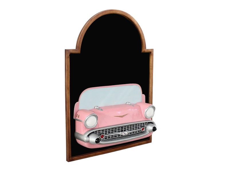 JJ318_PINK_CHEVY_VINTAGE_CAR_WALL_MOUNTED_ADVERT_DISPLAY_BOARD_ANY_WORDS_PAINTED_2.JPG