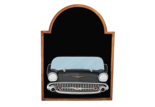 JJ319 BLACK CHEVY VINTAGE CAR WALL MOUNTED ADVERT DISPLAY BOARD ANY WORDS PAINTED 1