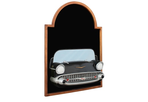 JJ319 BLACK CHEVY VINTAGE CAR WALL MOUNTED ADVERT DISPLAY BOARD ANY WORDS PAINTED 2