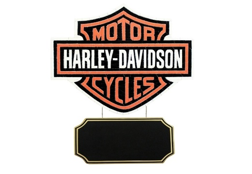 JJ330 SMALL HARLEY DAVIDSON MOTORCYCLE MOSAIC TILE ADVERTISING BOARD WALL MOUNTED