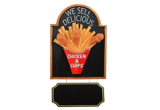 JJ344 CHICKEN CHIPS SIGN ADVERTISING BOARD WALL MOUNTED