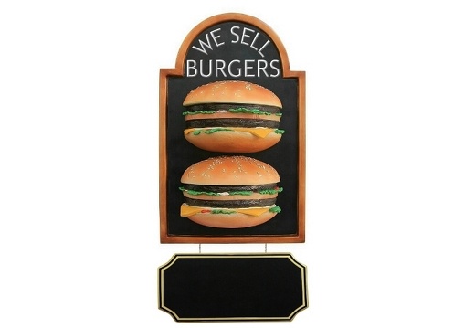 JJ348 HALF DOUBLE CHEESE BURGER SIGN ADVERTISING BOARD WALL MOUNTED