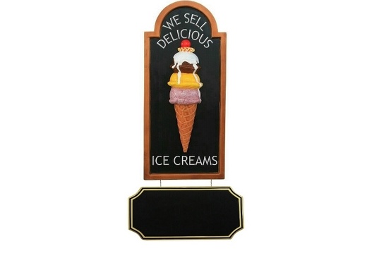 JJ351 HALF ICE CREAM WITH CREAM CHERRY SIGN ADVERTISING BOARD WALL MOUNTED