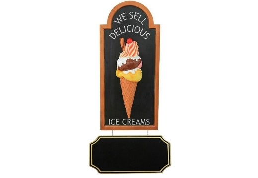 JJ352 HALF ICE CREAM WITH FLAKE CHERRY SIGN ADVERTISING BOARD WALL MOUNTED