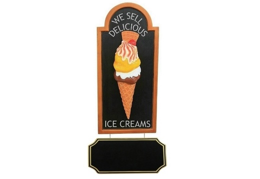 JJ353 HALF ICE CREAM WITH WAFFLE CHERRY SIGN ADVERTISING BOARD WALL MOUNTED