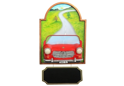 JJ427 RED MERCEDES BENZ 300 SL CAR WALL MOUNTED DISPLAY BOARD ADVERTISING BOARD