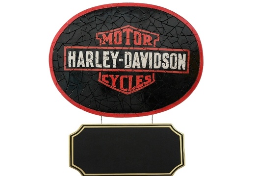 JJ462 VINTAGE HARLEY DAVIDSON MOTORCYCLE MOSAIC TILE ADVERTISING BOARD WALL MOUNTED