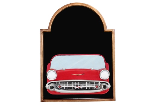 JJ506 RED CHEVY VINTAGE CAR WALL MOUNTED ADVERT DISPLAY BOARD ANY WORDS PAINTED 1