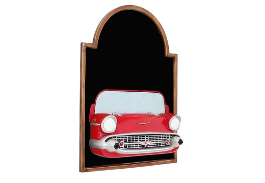 JJ506 RED CHEVY VINTAGE CAR WALL MOUNTED ADVERT DISPLAY BOARD ANY WORDS PAINTED 2