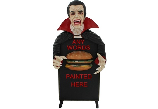 JJ5076 COUNT DRACULA CHEESE BURGER ADVERTISING BOARD ANY WORDS PAINTED 2