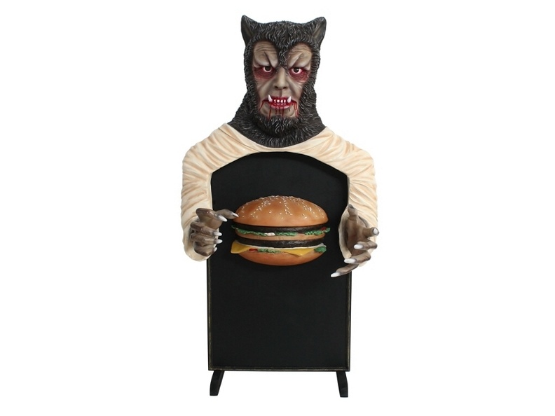 JJ5077_SCARY_WEREWOLF_CHEESE_BURGER_ADVERTISING_BOARD_ANY_WORDS_PAINTED_1.JPG