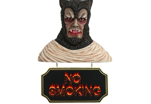 JJ5089 SCARY WEREWOLF THE MONSTER NO SMOKING SIGN