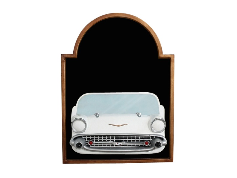 JJ508_WHITE_CHEVY_VINTAGE_CAR_WALL_MOUNTED_ADVERT_DISPLAY_BOARD_ANY_WORDS_PAINTED_1.JPG