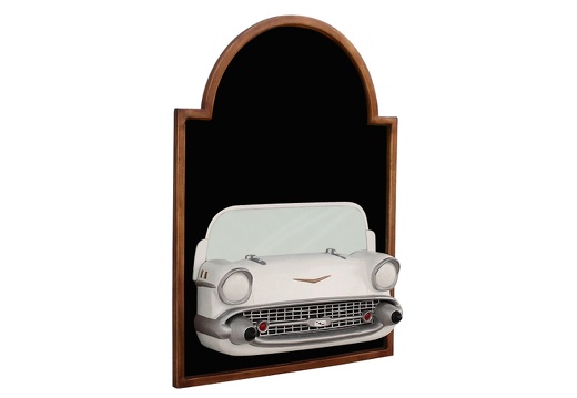 JJ508 WHITE CHEVY VINTAGE CAR WALL MOUNTED ADVERT DISPLAY BOARD ANY WORDS PAINTED 2