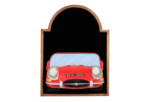 JJ509 RED E-TYPE JAGUAR VINTAGE CAR WALL MOUNTED ADVERT DISPLAY BOARD ANY WORDS PAINTED 1