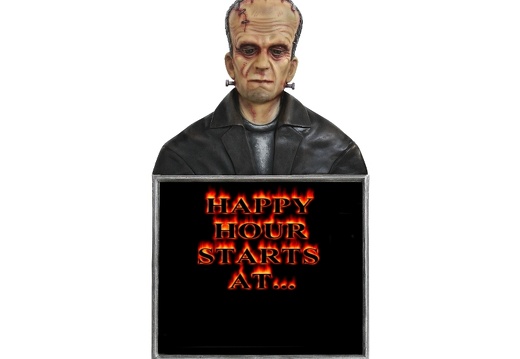 JJ5103 FRANKENSTEIN THE MONSTER HAPPY HOUR ADVERTISING BOARD WALL MOUNTED