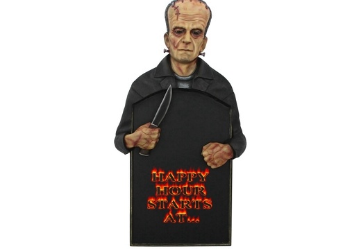 JJ5109 FRANKENSTEIN THE MONSTER HAPPY HOUR ADVERTISING BOARD WALL MOUNTED