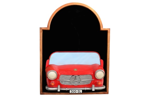 JJ511- RED MERCEDES BENZE 300 SL VINTAGE CAR WALL MOUNTED ADVERT DISPLAY BOARD ANY WORDS PAINTED 1