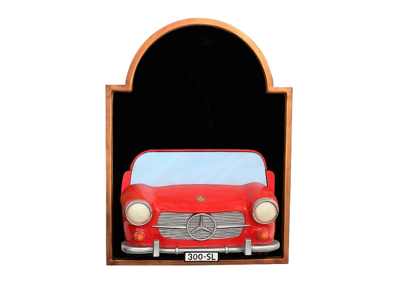 JJ511-_RED_MERCEDES_BENZE_300_SL_VINTAGE_CAR_WALL_MOUNTED_ADVERT_DISPLAY_BOARD_ANY_WORDS_PAINTED_1.JPG